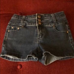 Kids denim tractr high waisted shorts